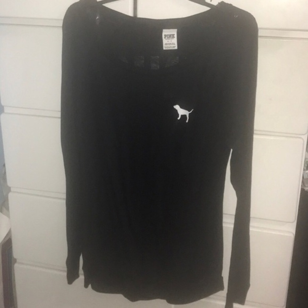 ๐ VS Pink Black Long Sleeve Logo On Back S - Picture 5 of 9